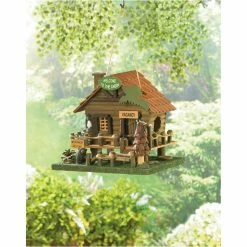 Deals 😀 10.25" Rustic Woodland Cabin Birdhouse by Zingz & Thingz 🥰 -Zingz and Thingz Shop D298765S 2