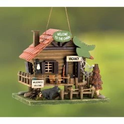 Deals 😀 10.25" Rustic Woodland Cabin Birdhouse by Zingz & Thingz 🥰 -Zingz and Thingz Shop D298765S 5