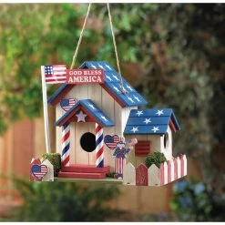 New 😉 8.5" U.S.A. Patriotic Birdhouse by Zingz & Thingz 🔔 -Zingz and Thingz Shop D298770S 6