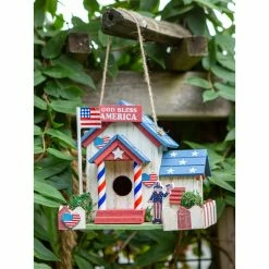 New 😉 8.5" U.S.A. Patriotic Birdhouse by Zingz & Thingz 🔔 -Zingz and Thingz Shop D298770S 7