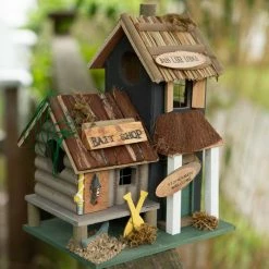 Cheap ⭐ 10.25" Bass Lake Lodge Birdhouse by Zingz & Thingz 🔔 -Zingz and Thingz Shop D298775S 5