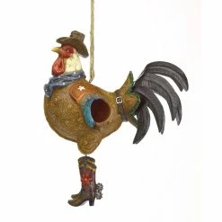 Best Pirce ✔️ 13" Cowboy Rooster Birdhouse by Zingz & Thingz 🎉