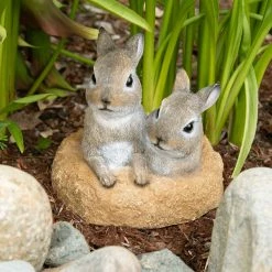 Budget 🎁 6.5" Peek-A-Boo Garden Bunnies Statue by Zingz & Thingz 🧨 -Zingz and Thingz Shop D298797S 5