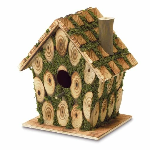 Wholesale 💯 8" Moss-Edged Birdhouse by Zingz & Thingz 😍 -Zingz and Thingz Shop D298801S 1