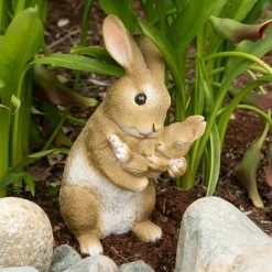 Best Pirce 💯 10" Mom & Baby Rabbit Figurine by Zingz & Thingz ✨ -Zingz and Thingz Shop D298864S 5