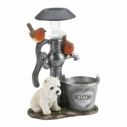 Cheap 🔔 12" Little Pup & Water Pump Solar Light by Zingz & Thingz 🌟