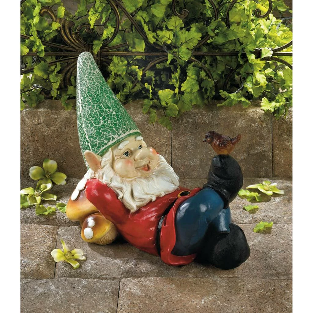 Promo ✔️ 11" Lazy Gnome Solar Statue by Zingz & Thingz ⌛ 4 Promo ✔️ 11" Lazy Gnome Solar Statue by Zingz & Thingz ⌛ - Image 2
