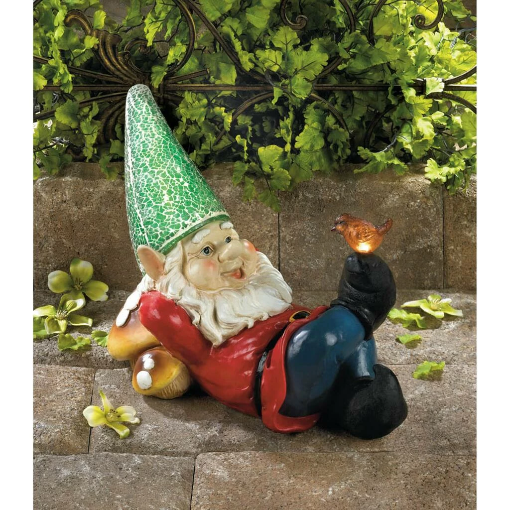 Promo ✔️ 11" Lazy Gnome Solar Statue by Zingz & Thingz ⌛ 5 Promo ✔️ 11" Lazy Gnome Solar Statue by Zingz & Thingz ⌛ - Image 3