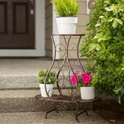 Promo 🤩 2.2ft. Hourglass Triple Plant Stand by Zingz & Thingz 👏 -Zingz and Thingz Shop D299045S 6