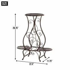 Promo 🤩 2.2ft. Hourglass Triple Plant Stand by Zingz & Thingz 👏 -Zingz and Thingz Shop D299045S 8