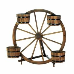 Budget 💯 31" Wagon Wheel Barrel Planter Display by Zingz & Thingz ⭐