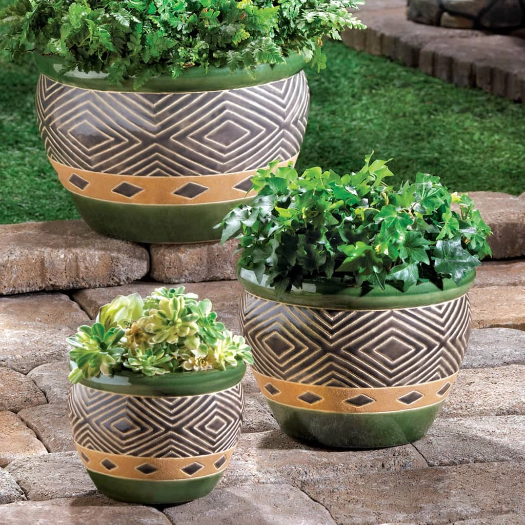 Discount ❤️ Green Jade Planter Set by Zingz & Thingz 🥰 4 Discount ❤️ Green Jade Planter Set by Zingz & Thingz 🥰 - Image 2