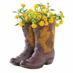 Discount 🤩 12" Cowboy 🥾 Boots Planter by Zingz & Thingz 👏 -Zingz and Thingz Shop D299155S 3