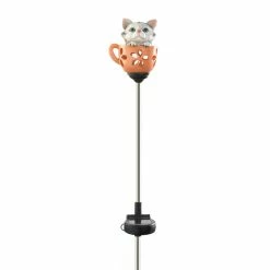 Best Sale 🌟 30.5" Kitten in Cup Solar Garden Stake by Zingz & Thingz 🎉