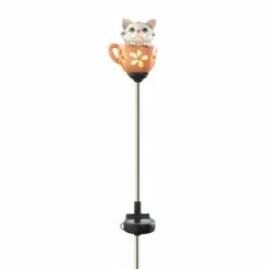 Best Sale 🌟 30.5" Kitten in Cup Solar Garden Stake by Zingz & Thingz 🎉 -Zingz and Thingz Shop D299174S 3