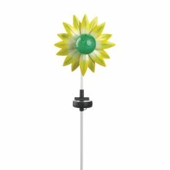 Outlet 🤩 21.5" Green and Yellow Flower Solar Stake by Zingz & Thingz 🔥