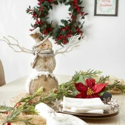 Best deal 😍 18" Snowman Statue With Twig Lights by Zingz & Thingz 🤩 -Zingz and Thingz Shop D670421S 4